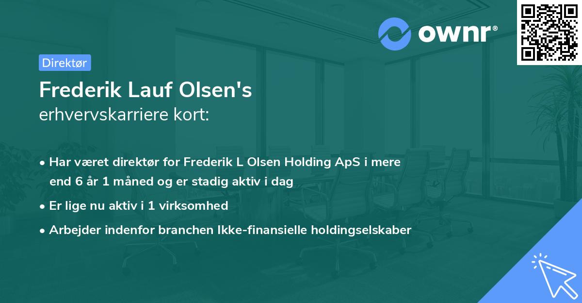 Frederik Lauf Olsen's erhvervskarriere kort