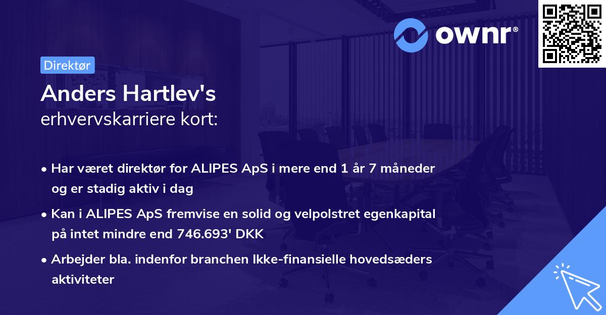 Anders Hartlev's erhvervskarriere kort