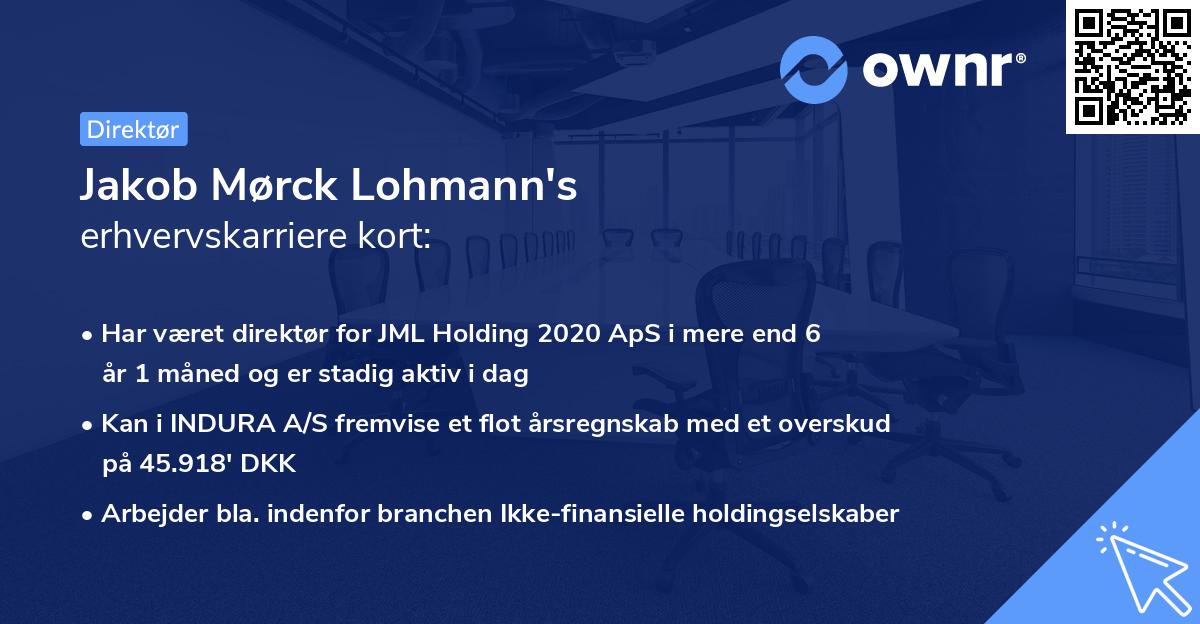 Jakob Mørck Lohmann's erhvervskarriere kort