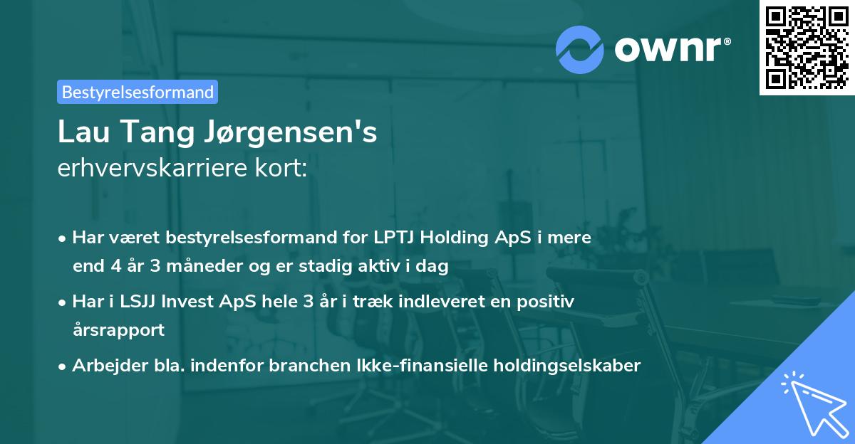 Lau Tang Jørgensen's erhvervskarriere kort