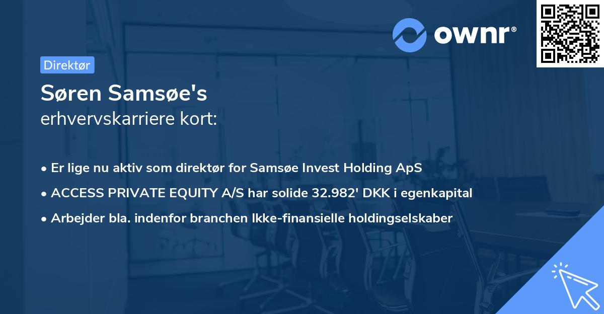 Søren Samsøe's erhvervskarriere kort