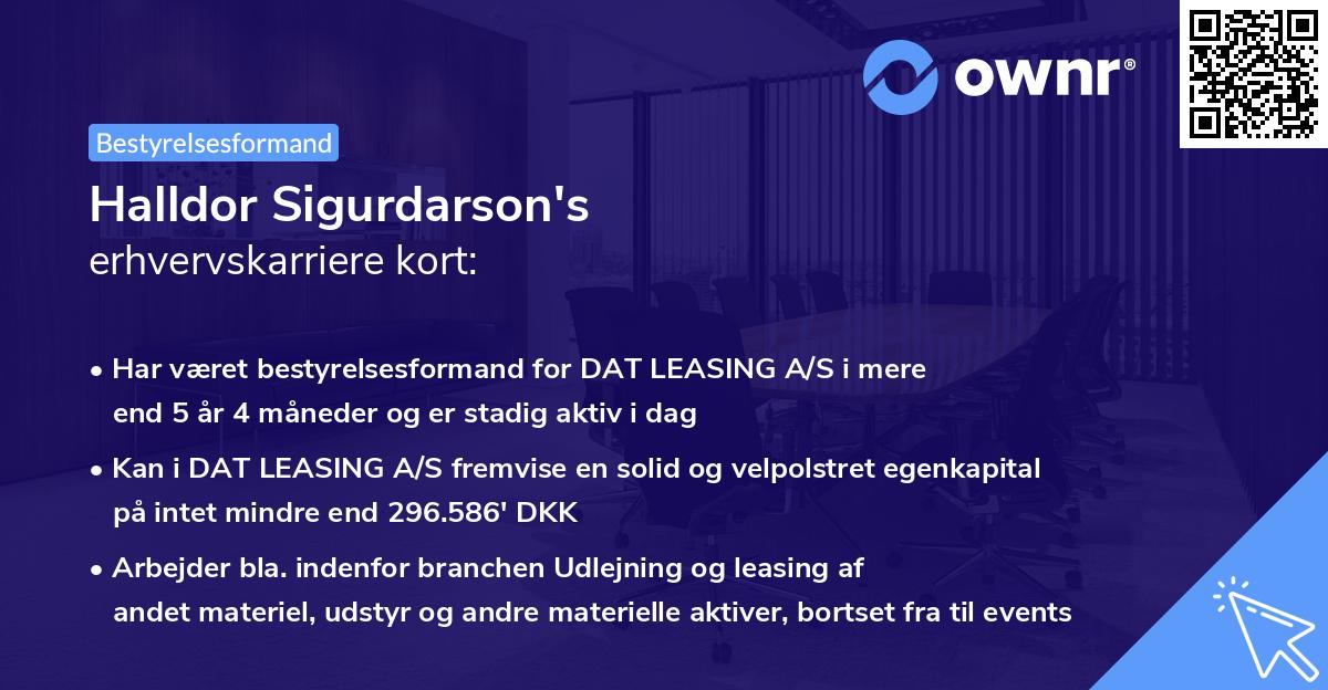 Halldor Sigurdarson's erhvervskarriere kort