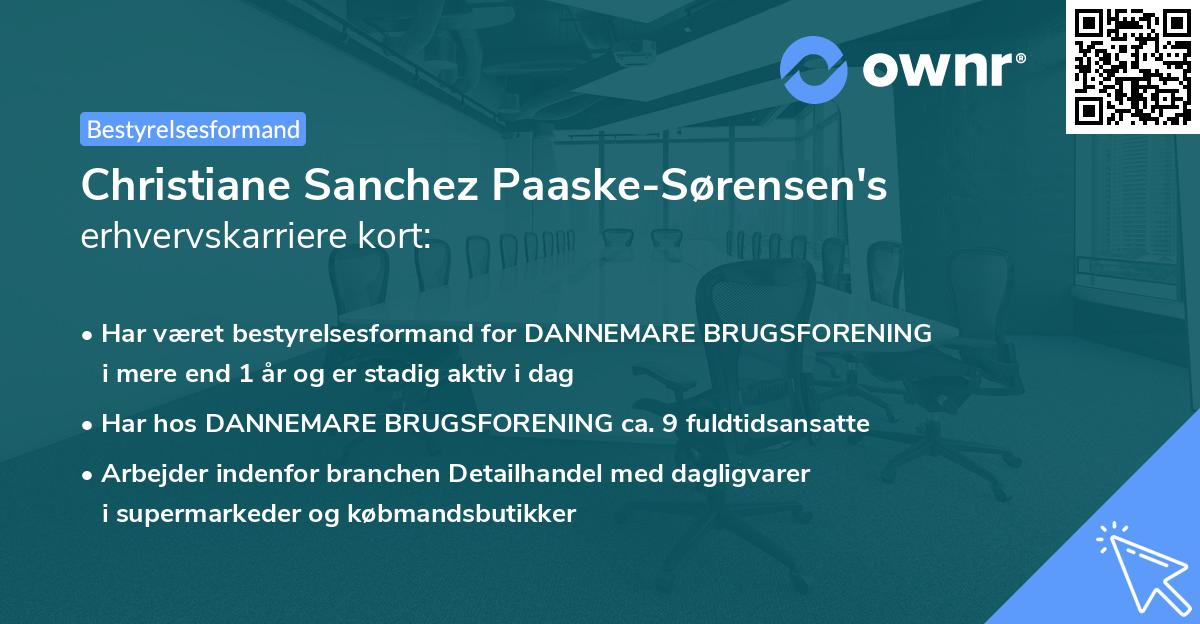 Christiane Sanchez Paaske-Sørensen's erhvervskarriere kort