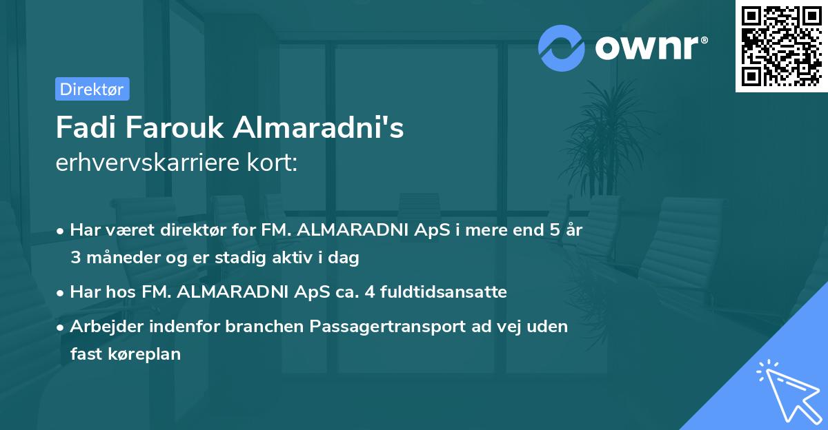 Fadi Farouk Almaradni's erhvervskarriere kort