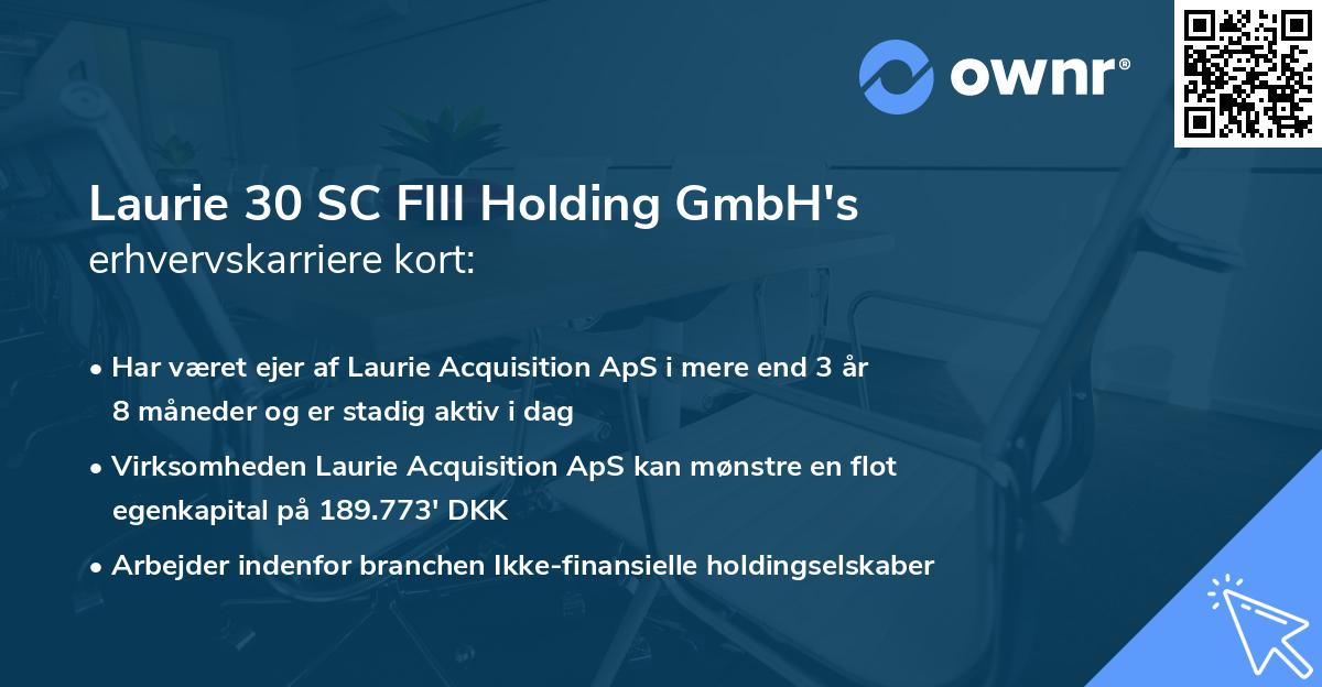 Laurie 30 SC FIII Holding GmbH's erhvervskarriere kort