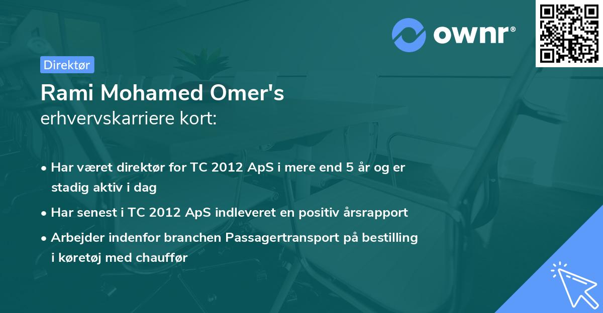 Rami Mohamed Omer's erhvervskarriere kort