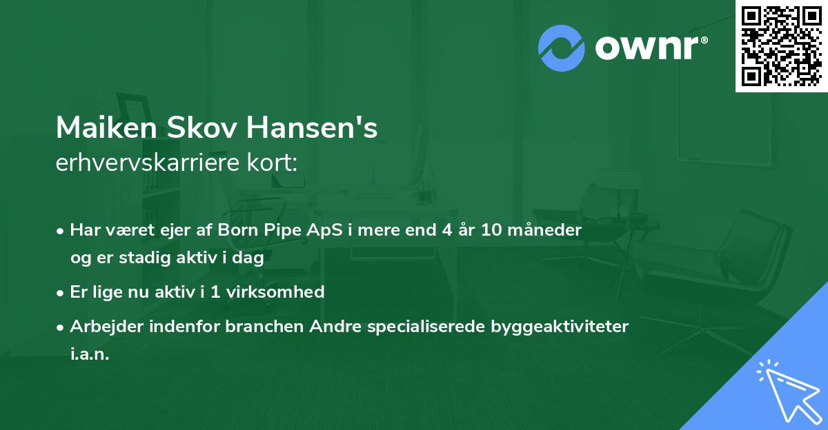 Maiken Skov Hansen's erhvervskarriere kort