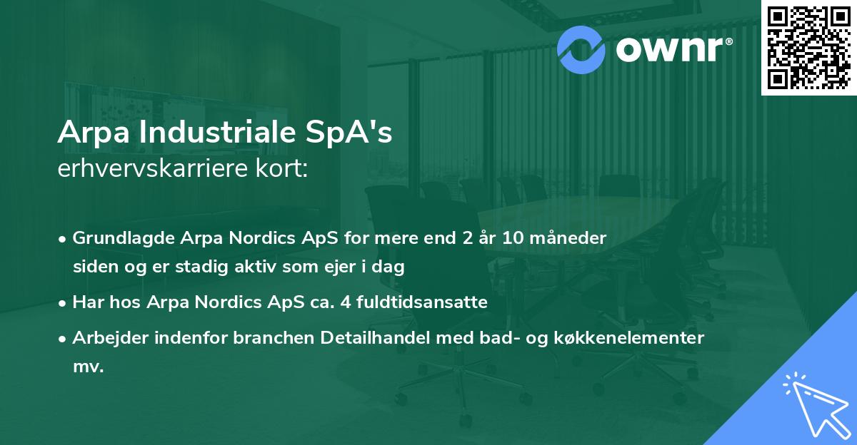 Arpa Industriale SpA's erhvervskarriere kort