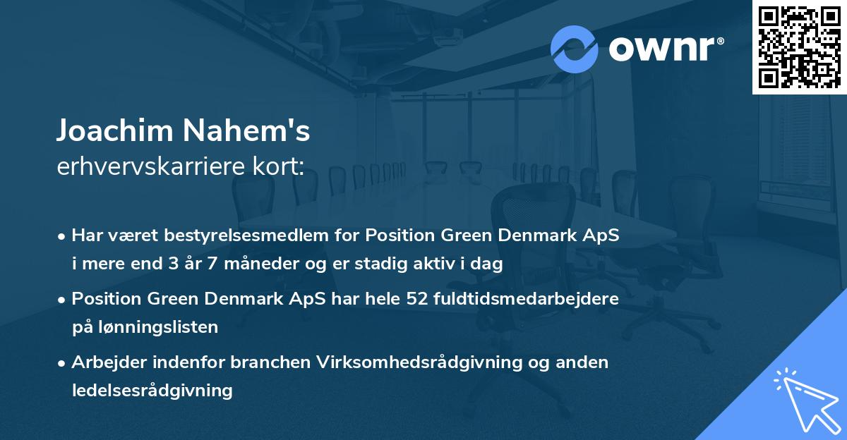 Joachim Nahem's erhvervskarriere kort