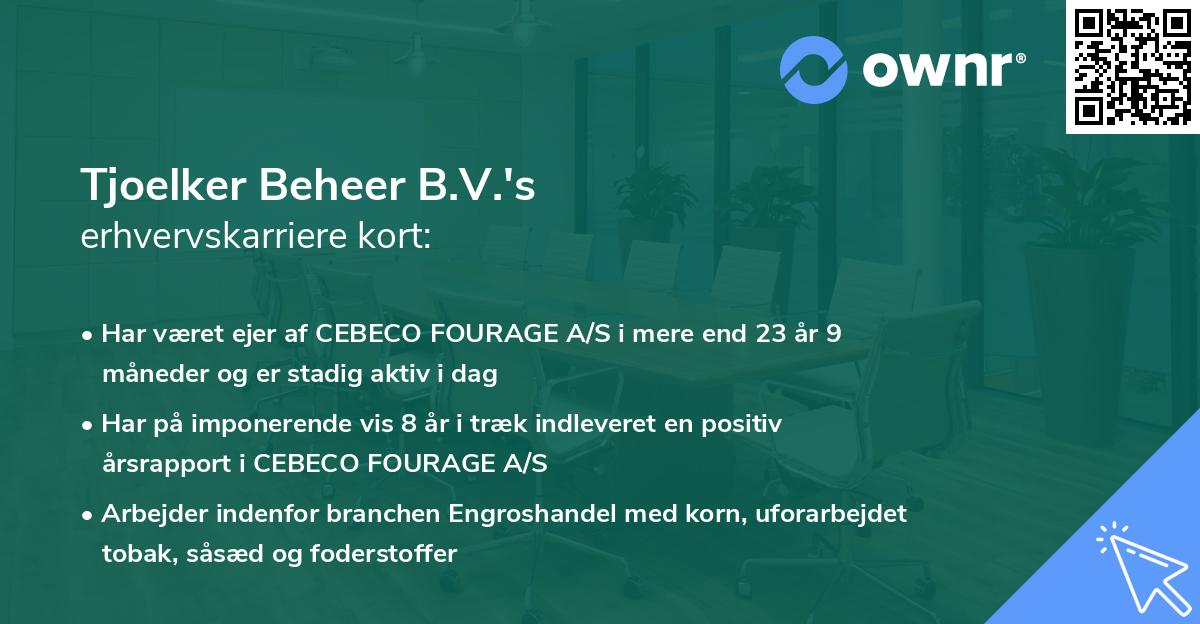 Tjoelker Beheer B.V.'s erhvervskarriere kort