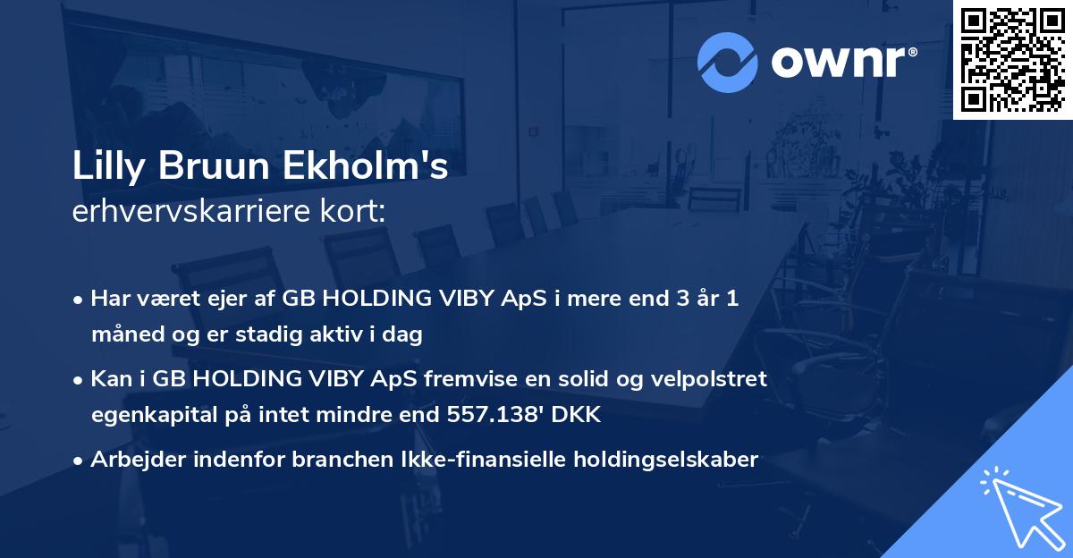 Lilly Bruun Ekholm's erhvervskarriere kort