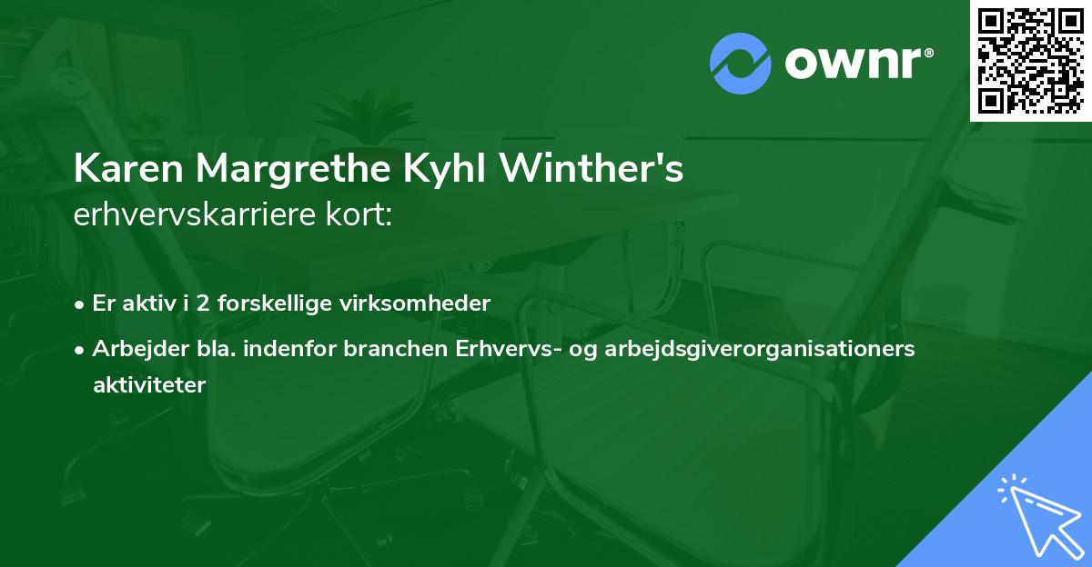 Karen Margrethe Kyhl Winther's erhvervskarriere kort