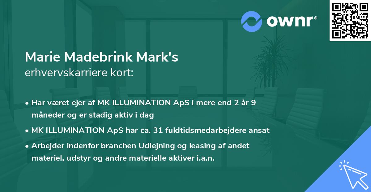 Marie Madebrink Mark's erhvervskarriere kort