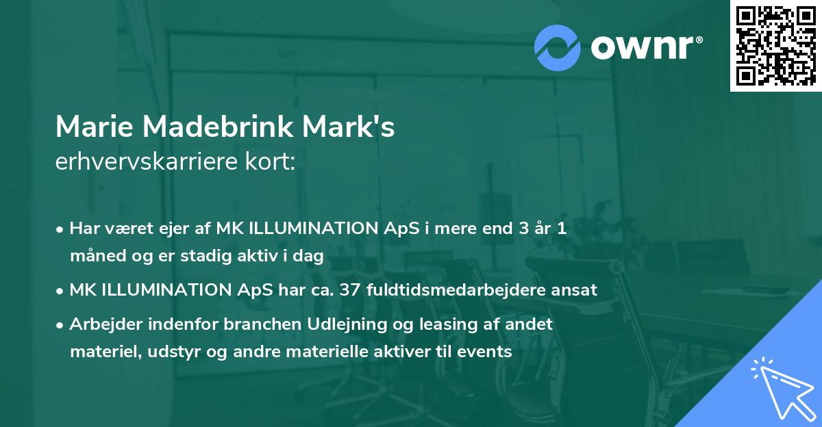 Marie Madebrink Mark's erhvervskarriere kort