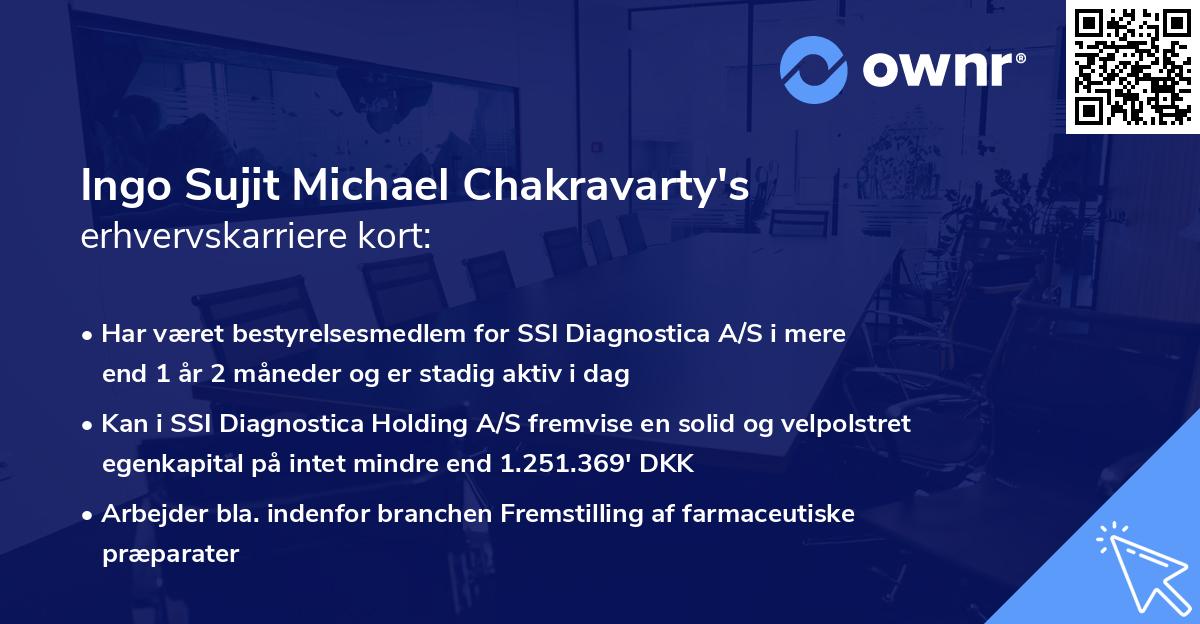 Ingo Sujit Michael Chakravarty's erhvervskarriere kort