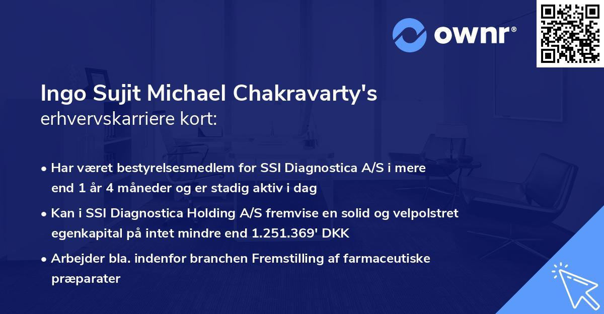 Ingo Sujit Michael Chakravarty's erhvervskarriere kort