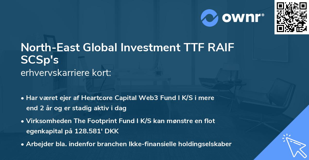 North-East Global Investment TTF RAIF SCSp's erhvervskarriere kort