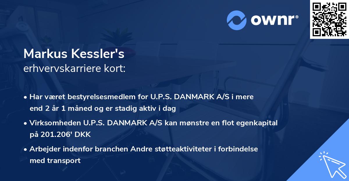 Markus Kessler's erhvervskarriere kort