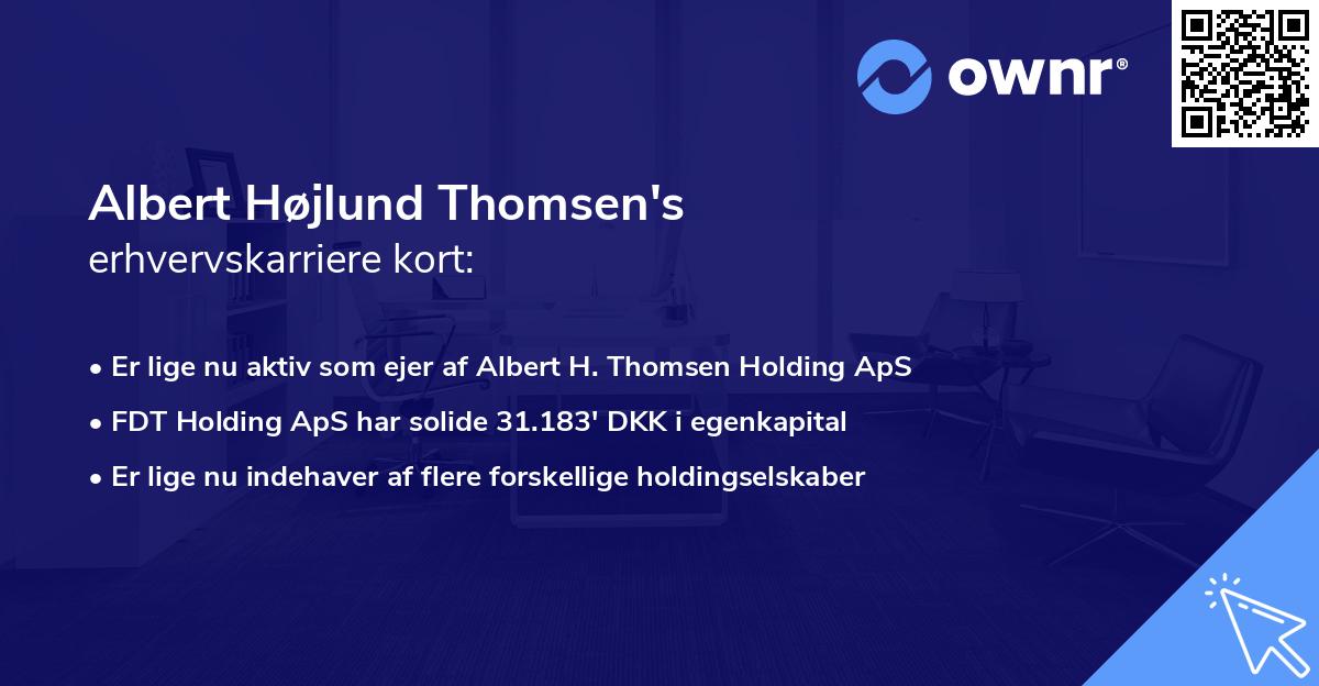 Albert Højlund Thomsen's erhvervskarriere kort