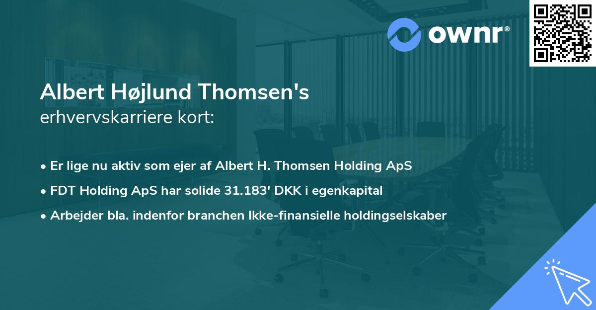 Albert Højlund Thomsen's erhvervskarriere kort