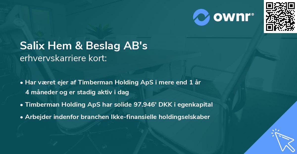 Salix Hem & Beslag AB's erhvervskarriere kort