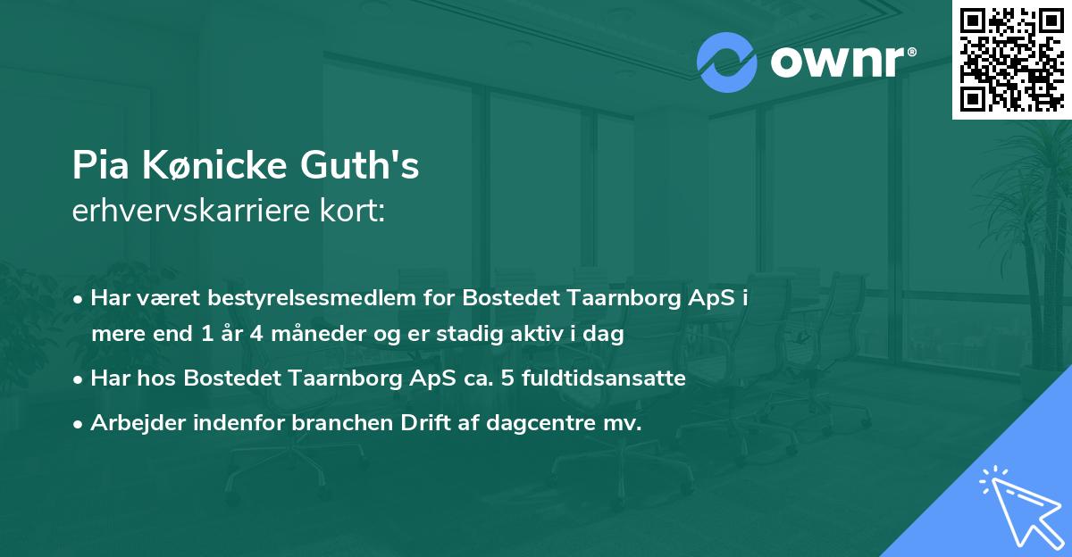 Pia Kønicke Guth's erhvervskarriere kort