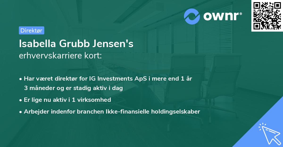 Isabella Grubb Jensen's erhvervskarriere kort