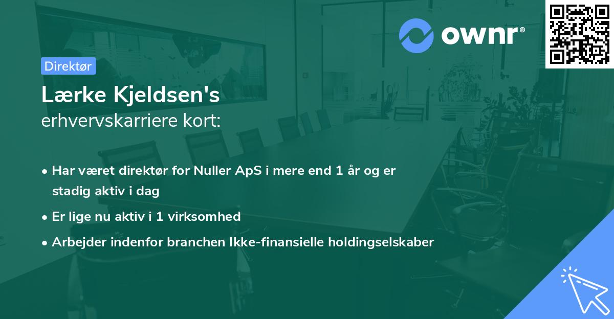 Lærke Kjeldsen's erhvervskarriere kort