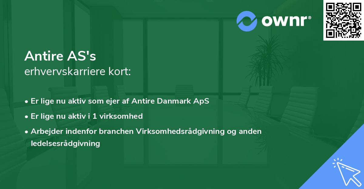 Antire AS's erhvervskarriere kort