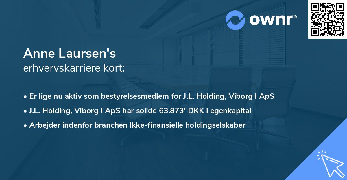 Anne Laursen's erhvervskarriere kort