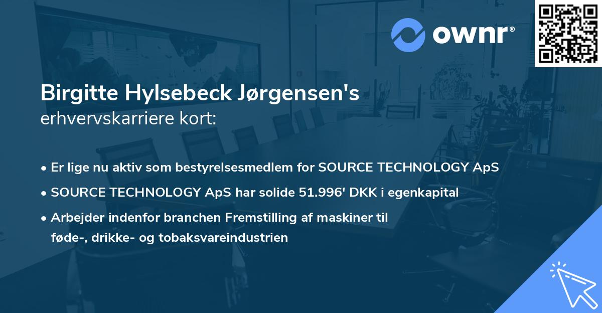Birgitte Hylsebeck Jørgensen's erhvervskarriere kort