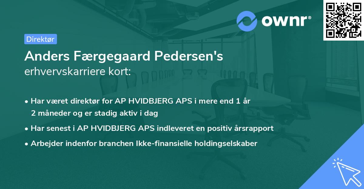 Anders Færgegaard Pedersen's erhvervskarriere kort