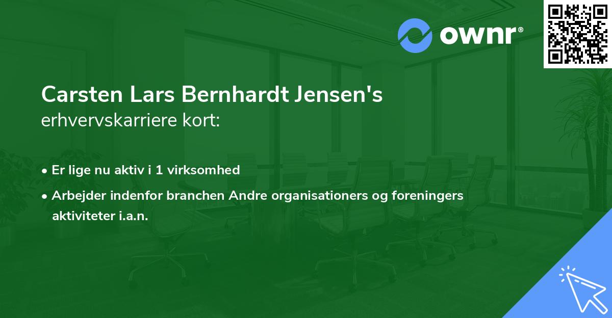 Carsten Lars Bernhardt Jensen's erhvervskarriere kort
