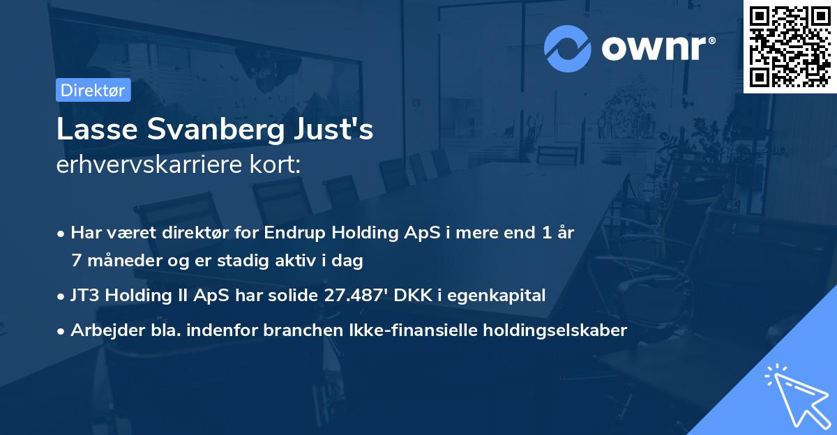 Lasse Svanberg Just's erhvervskarriere kort