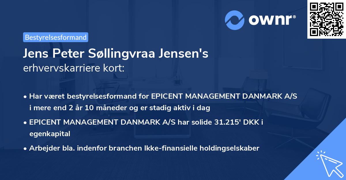 Jens Peter Søllingvraa Jensen's erhvervskarriere kort