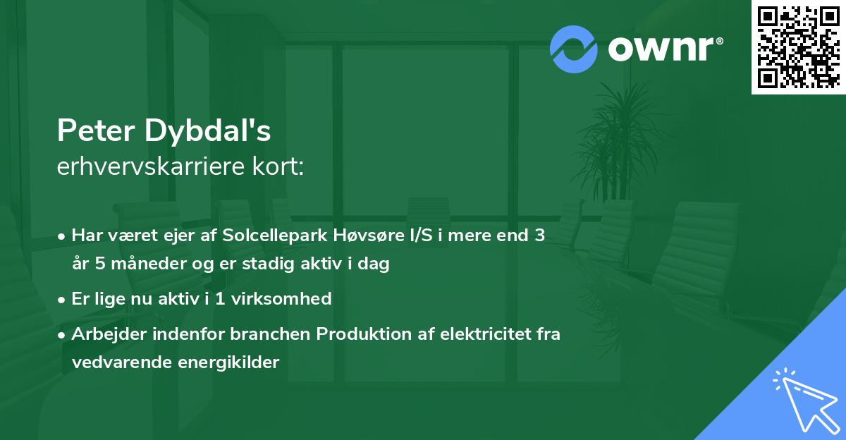 Peter Dybdal's erhvervskarriere kort