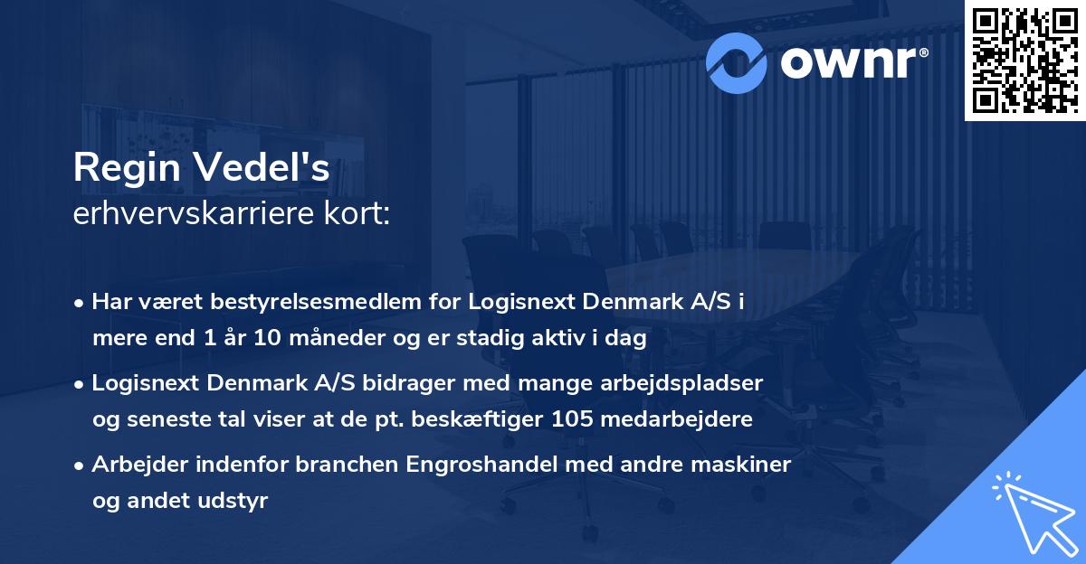 Regin Vedel's erhvervskarriere kort