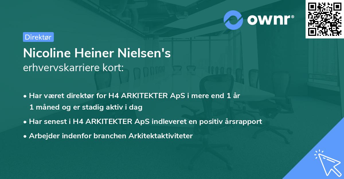 Nicoline Heiner Nielsen's erhvervskarriere kort
