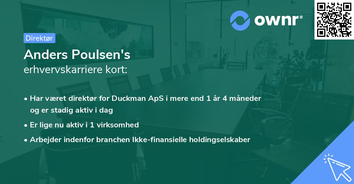 Anders Poulsen's erhvervskarriere kort
