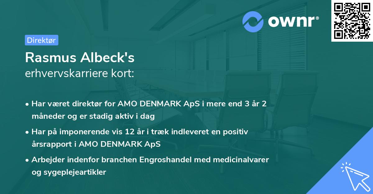 Rasmus Albeck's erhvervskarriere kort