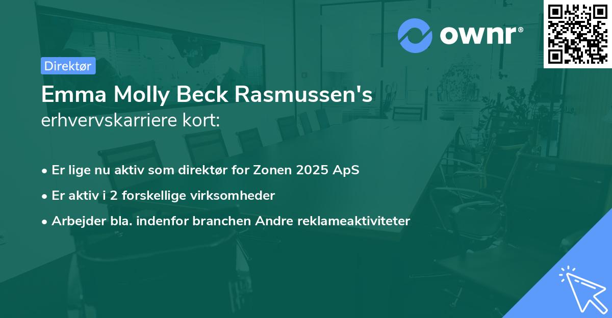 Emma Molly Beck Rasmussen's erhvervskarriere kort