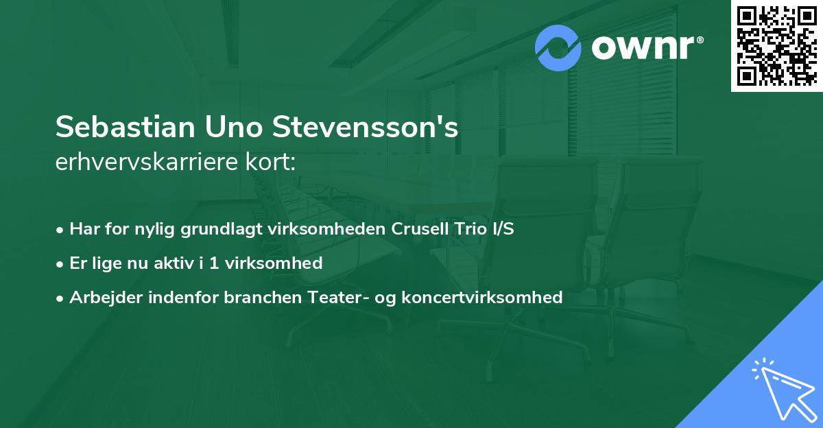 Sebastian Uno Stevensson's erhvervskarriere kort