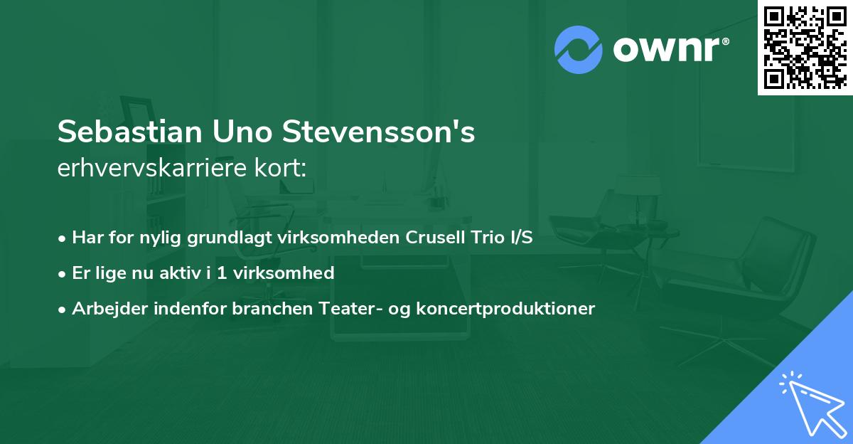 Sebastian Uno Stevensson's erhvervskarriere kort