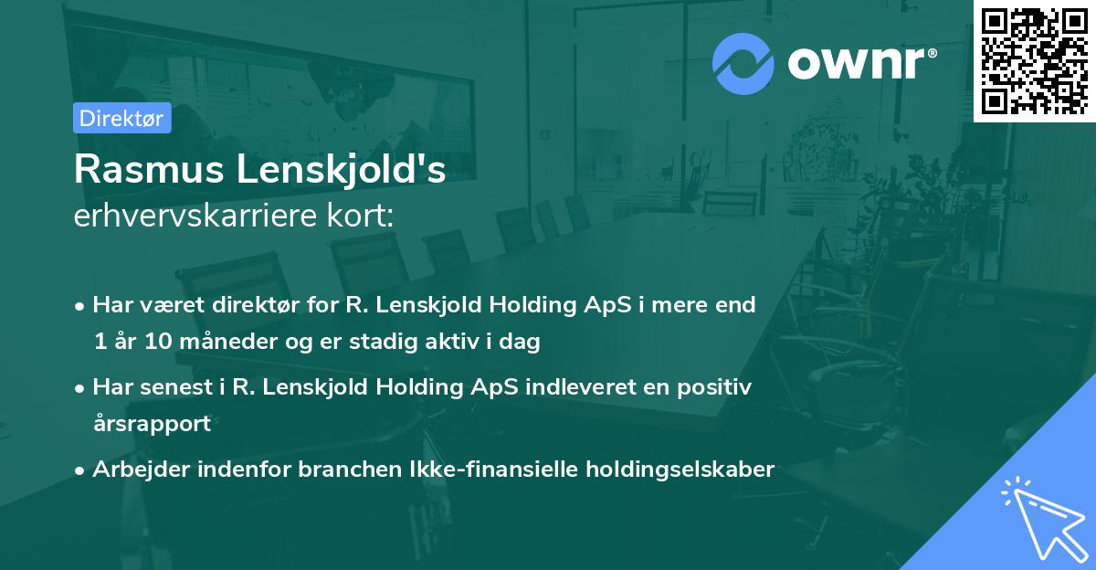 Rasmus Lenskjold's erhvervskarriere kort