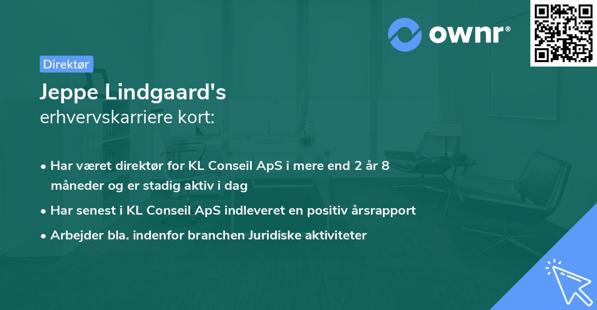 Jeppe Lindgaard's erhvervskarriere kort
