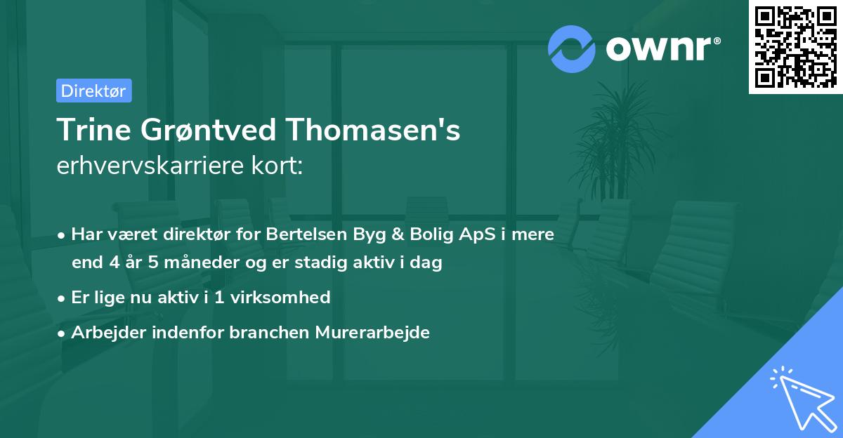 Trine Grøntved Thomasen's erhvervskarriere kort