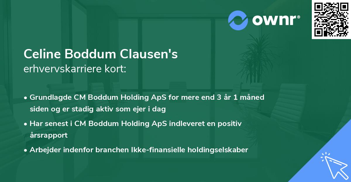Celine Boddum Clausen's erhvervskarriere kort