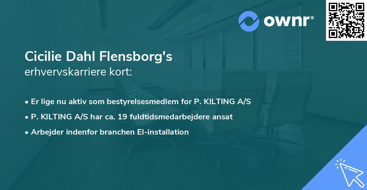 Cicilie Dahl Flensborg's erhvervskarriere kort