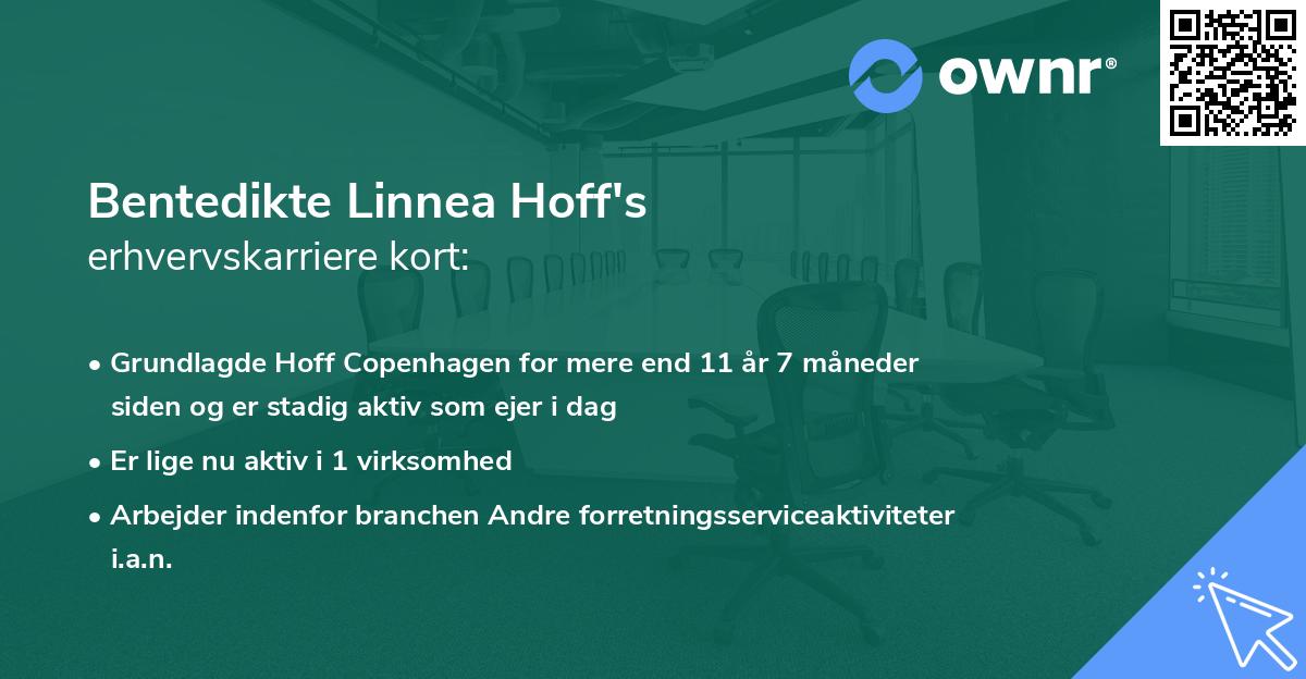 Bentedikte Linnea Hoff's erhvervskarriere kort