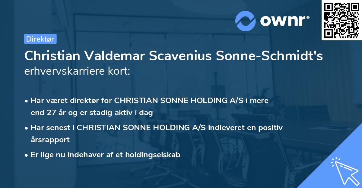 Christian Valdemar Scavenius Sonne-Schmidt's erhvervskarriere kort